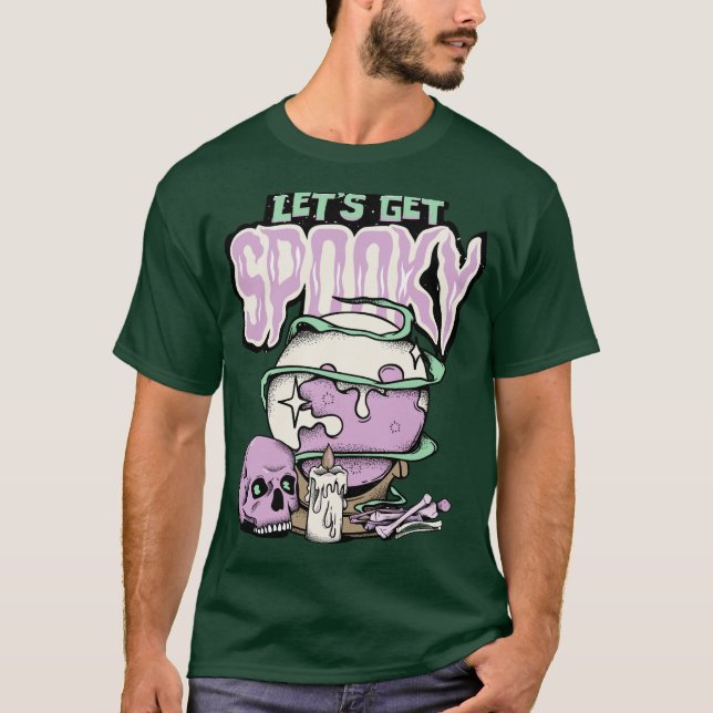 "Let’s Get Spooky" Halloween Graphic T-Shirt – Bol (Vorderseite)