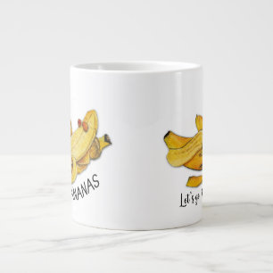 Let’s go Bananas Aquarell lustiges Zitat Jumbo-Tasse