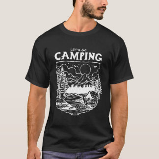 Let’s Go Camping – Retro Outdoor Adventure Nature  T-Shirt
