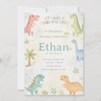 Let’s Have A Dino-Mite Time Invitation Editable Einladung