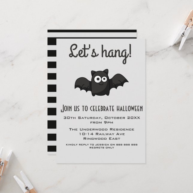 LET S HUNG HALLOWEEN-PARTY EINLADUNG (Vorderseite/Rückseite Beispiel)