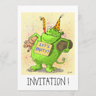 let´s Party! lustige Einladungskarte Einladung