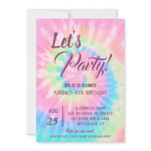 Let’s Party, Pink Tie Dye Birthday