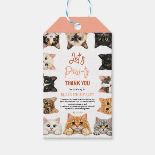 Let’s Pawty Katze 5. Geburtstag   Süße Katzen-Gebu Geschenkanhänger