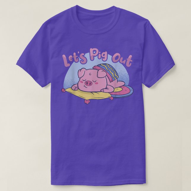 Let’s Pig Out BBQ Pig Roast Barbecue  T-Shirt (Design vorne)