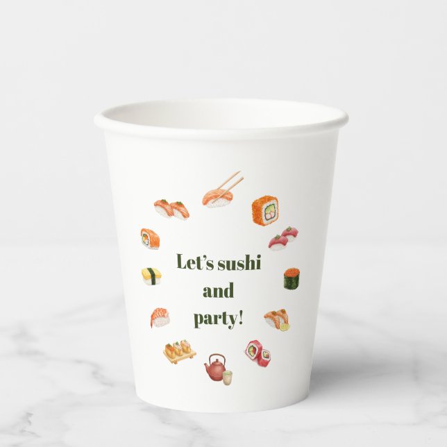 Let’s Roll into Fun! Sushi  Pappbecher (Vorderseite)