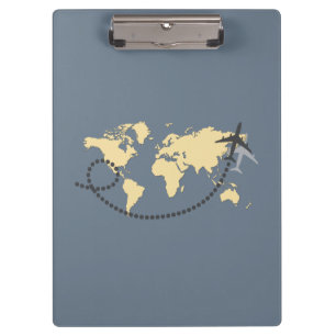 Let’s travel the world illustration klemmbrett