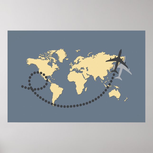 Let’s travel the world illustration poster (Vorne)
