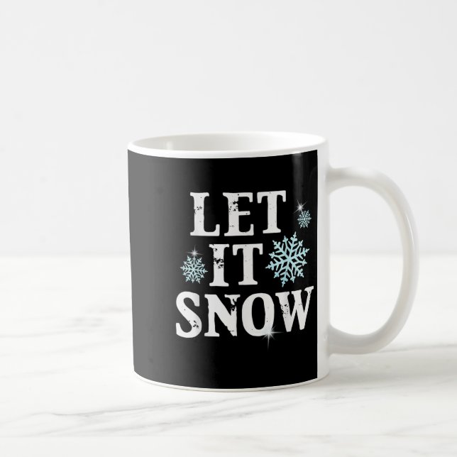 Let Snow Christmas Snowflakes Xmas Matching Family Kaffeetasse (Rechts)