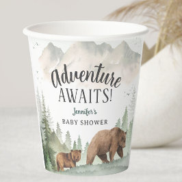 Let The Adventure Begin Baby Shower Woodland Paper Pappbecher
