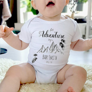Let the Adventure begin personalizable name Baby Strampler