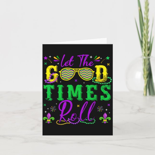 Let The Good Times Roll Mardi Gras New Orleans Men Karte (Vorderseite)