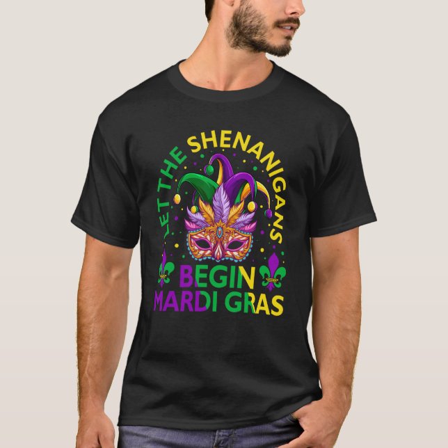 Let The Shenanigans Begin Mardi Gras 2023 Purim Ma T-Shirt (Vorderseite)