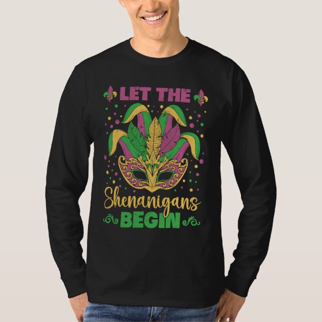 Let The Shenanigans Begin Mask Purple Green Yellow T-Shirt (Vorderseite)