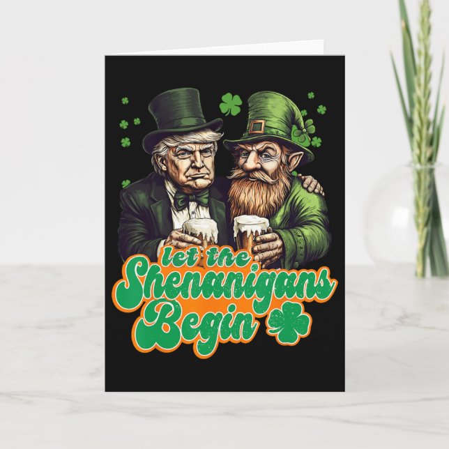 Let The Shenanigans Begin St Patrick's Day Shamroc Karte (Vorderseite)