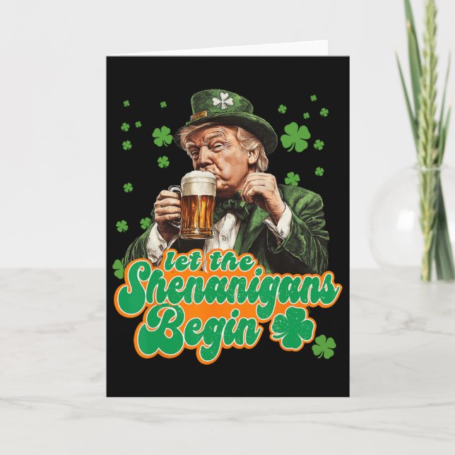 Let The Shenanigans Begin St Patrick's Day Shamroc Karte (Vorderseite)