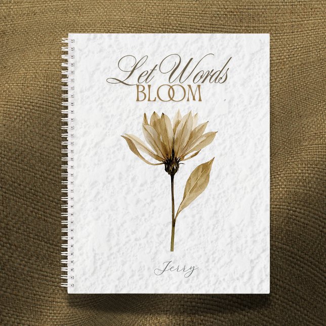 Let Words Bloom  – Pressed Floral Writing  Notizbuch (Von Creator hochgeladen)