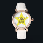 Let Your Light Shine Bible Verse Yellow Star Armbanduhr<br><div class="desc">This beautiful and meaningful watch features a yellow star and the words of Jesus in the Gospel of Matthew encouraging us to shine.</div>