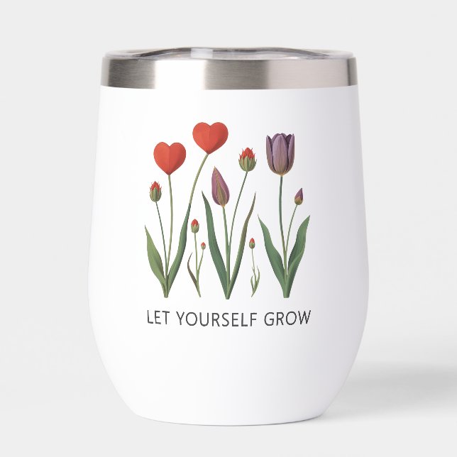 Let Yourself Grow Floral Heart Tulips Art (Rückseite)
