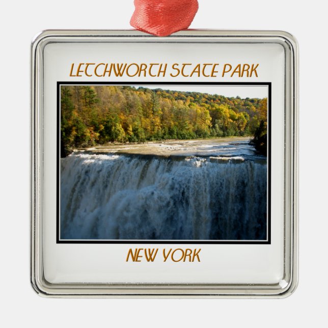 Letchworth Staat Park Middle Falls Ornament Aus Metall (Vorne)