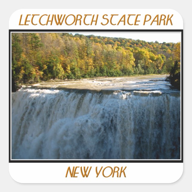 Letchworth Staat Park Middle Falls Quadratischer Aufkleber (Vorderseite)