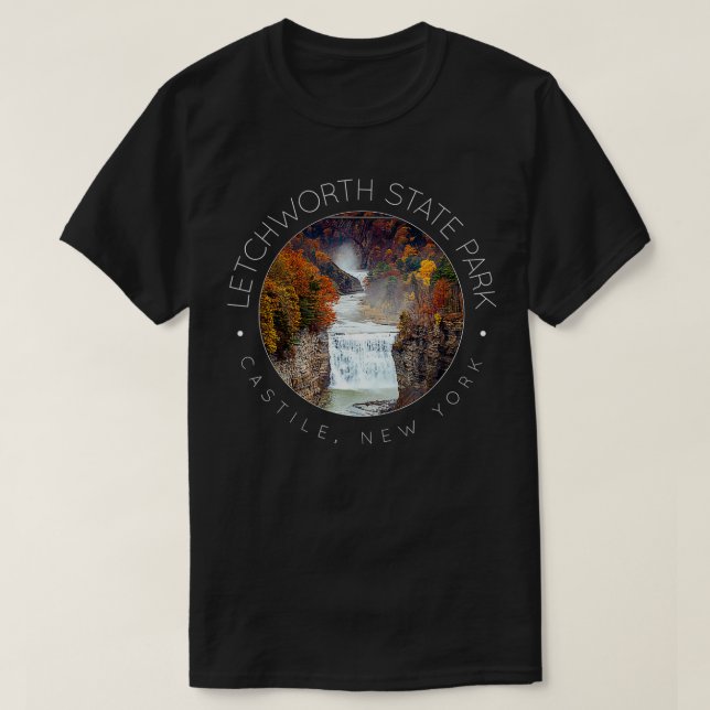Letchworth Staat Park New York Staat Parks Waterfa T-Shirt (Design vorne)