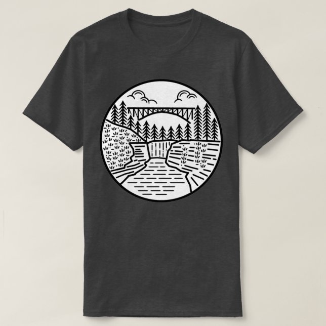 Letchworth Staat Park Upper Falls and Bridge T-Shirt (Design vorne)
