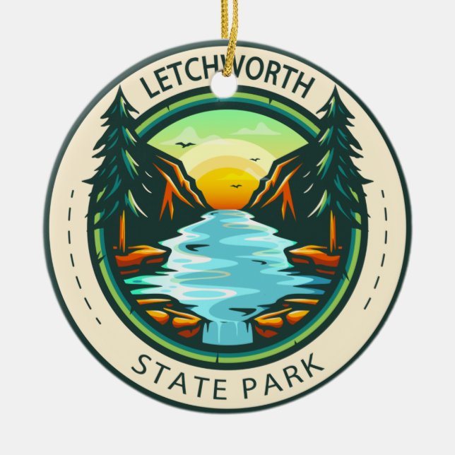 Letchworth State Park New York Badge Keramik Ornament (Vorne)