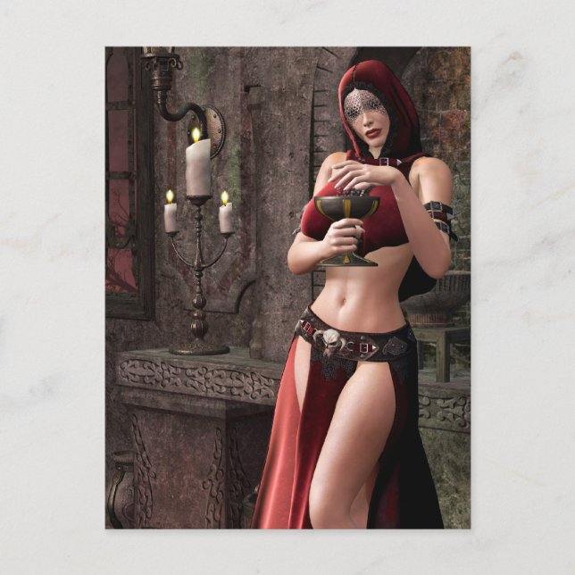 Lethal Libations Gothic Fantasy Postkarte (Vorderseite)