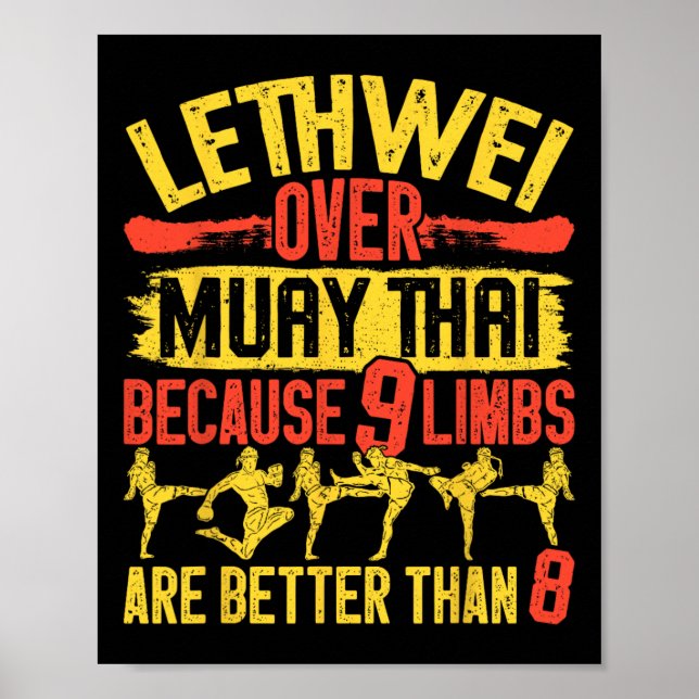 Lethwei Instructor Art of 9 Limbs Burmese Boxing Poster (Vorne)