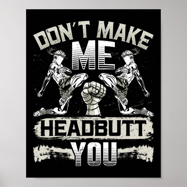 Lethwei Selbstverteidigungsstreiter-Headbutt für K Poster (Vorne)