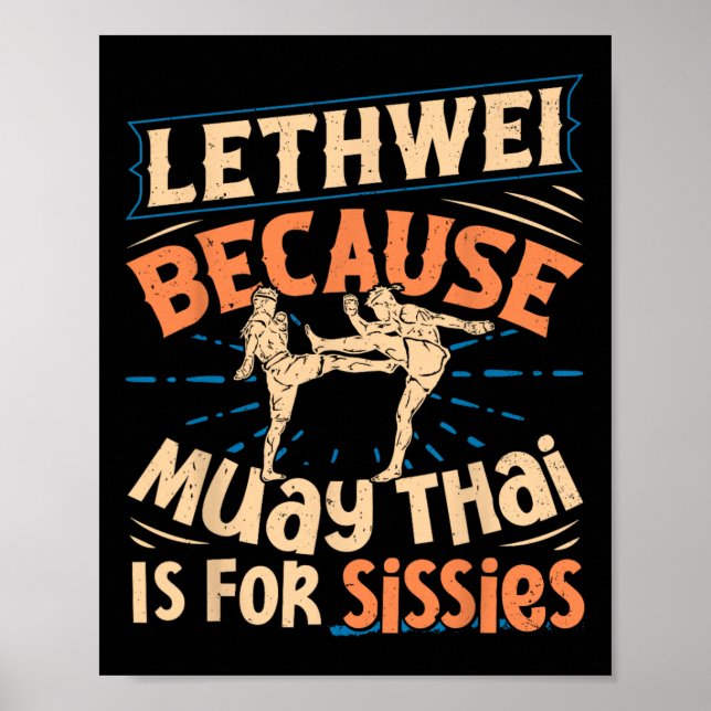 Lethwei Training Myanmar Fighter Burmese Boxing Le Poster (Vorne)