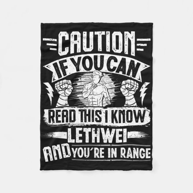 Lethwei Warrior Myanmar Boxing Training Burmese Bo Fleecedecke (Vorderseite)