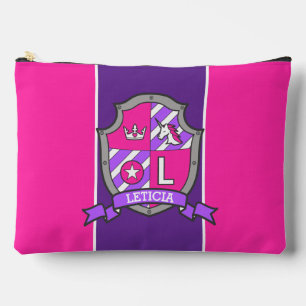 Leticia Name bedeutet Buchstabe L pink Wappen unic Zubehörtasche