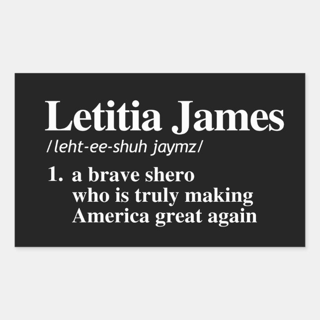 Letitia James Definition - Ein tapferes Shero Rechteckiger Aufkleber (Vorderseite)