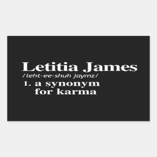 Letitia James Definition: Synonym für Karma Rechteckiger Aufkleber