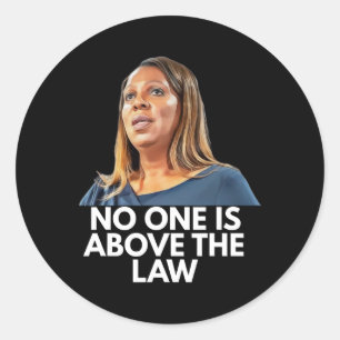 Letitia James. Niemand steht über dem Gesetz Runder Aufkleber