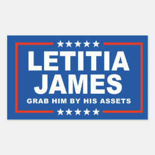 Letitia James - Schnappt ihn euch bei seinen Vermö Rechteckiger Aufkleber