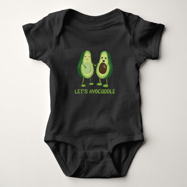 Let's Avocuddle - Funny Avocado Pun Baby Strampler (Vorderseite)