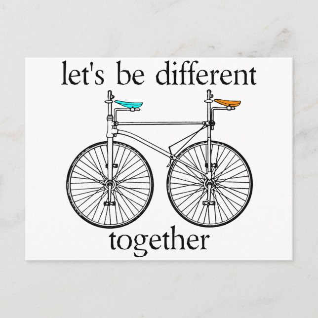 Let's Be Different Together Postkarte (Vorderseite)