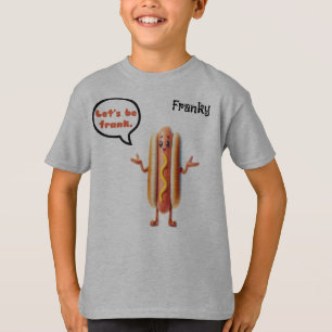 "Let's be Frank" Hotdog Customizalbe Pun Boy's T-Shirt