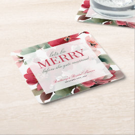 Let's Be Merry Christmas Bridal Shower Rechteckiger Pappuntersetzer