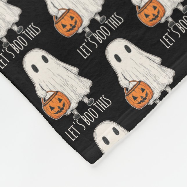 Let's Boo This Fun Ghost Trick or Treat Fleecedecke (Ecke)