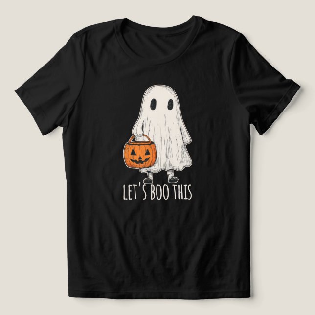 Let's Boo This Fun Ghost Trick or Treat Tri-Blend Shirt (Design Vorderseite)