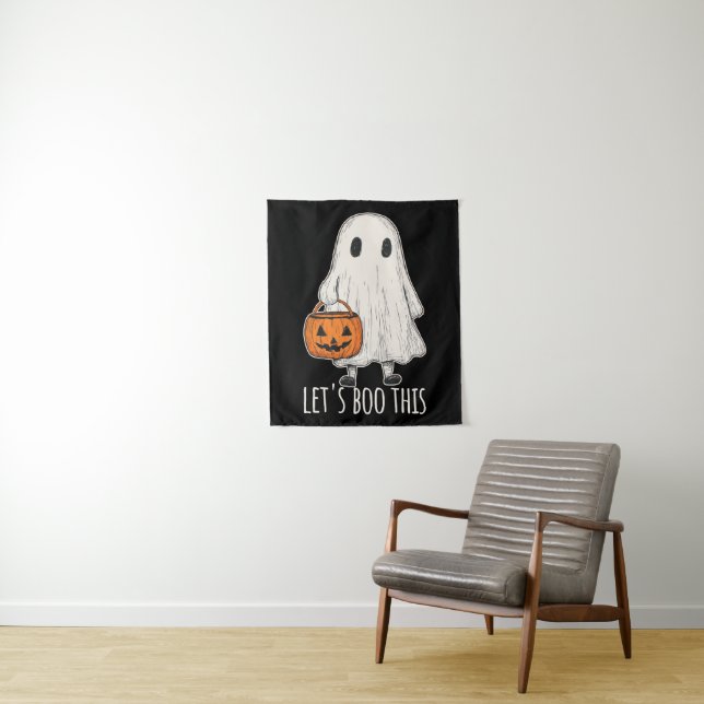 Let's Boo This Fun Ghost Trick or Treat Wandteppich (Beispiel)