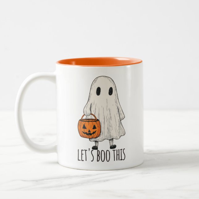 Let's Boo This Fun Ghost Trick or Treat Zweifarbige Tasse (Links)