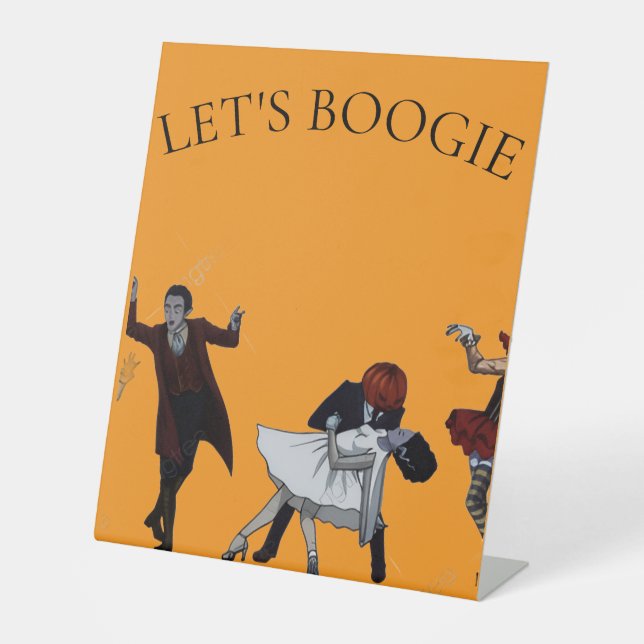 LET'S BOOGIE HALLOWEEN DEKO SOCKELSCHILD (Vorderseite)