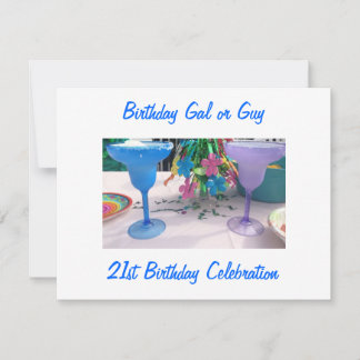 LET'S CELEBRATE "21. BIRTHDAY PARTY INVITATION" EINLADUNG