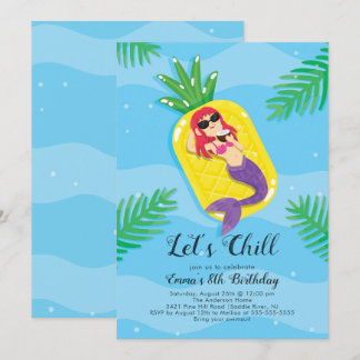 Let's Chill Mermaid Birthday Einladung
