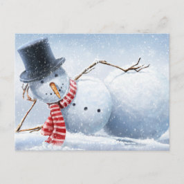 Let's Chill Sexy Snowman Holiday Postcard Postkarte